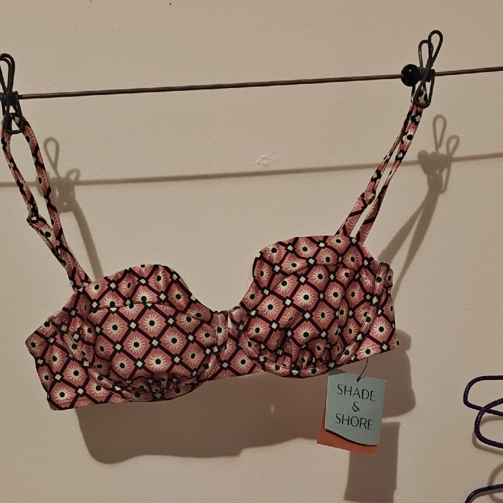 Shade & Shore Geometric Pink Bra